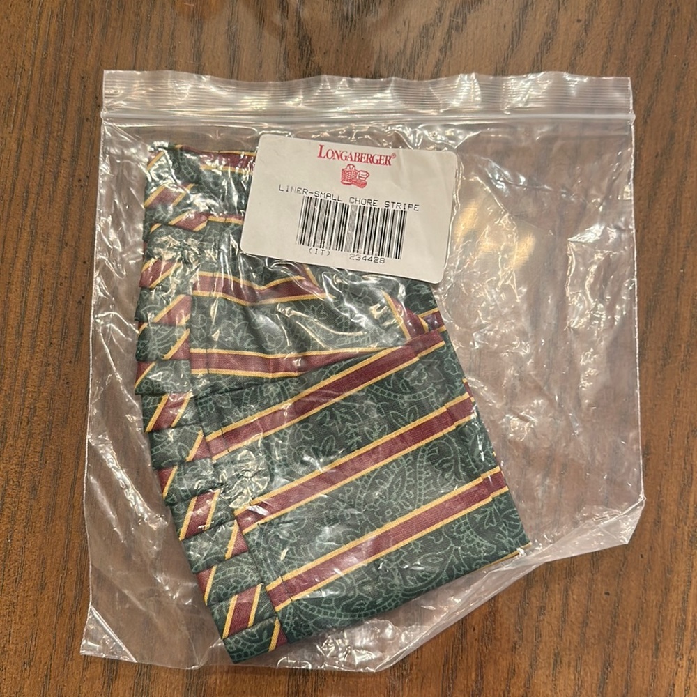 Longaberger Imperial Stripe Small chore basket liner